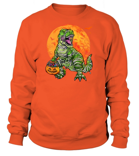 Kids Halloween Dinosaur T-Rex Mummy Pumpkin Candy Women's Sweatshirt