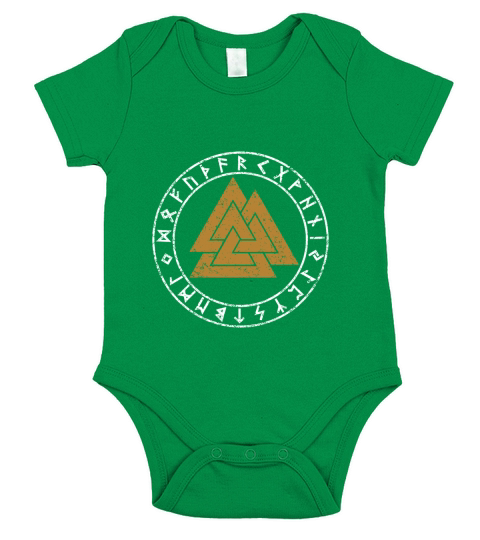Valknut Odins Knot Norse Short Sleeve Baby One-Piece
