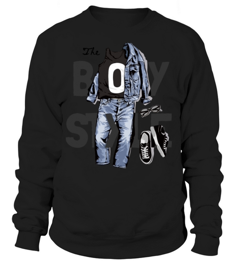 Boy style slogan with denim jacket and jeans Women's Sweatshirt