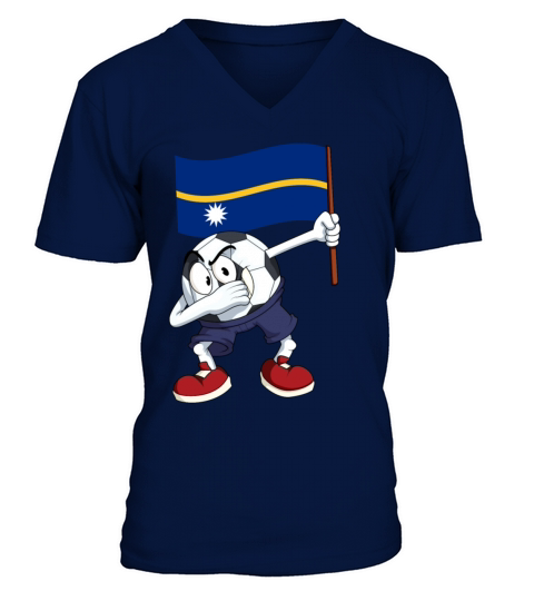 Nauru Dabbing Soccer Ball Men's V-Neck T-shirt