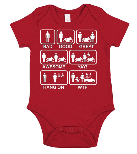 funny motorbike t shirt Short Sleeve Baby One-Piece