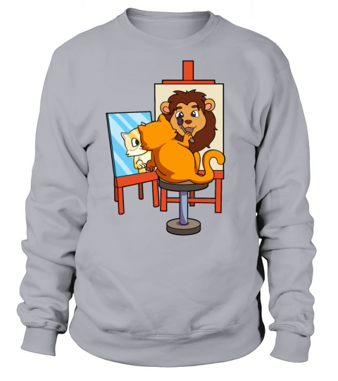 Cute Artistic Cat - Cute Cat Painting Lion Art T-S Women's Sweatshirt