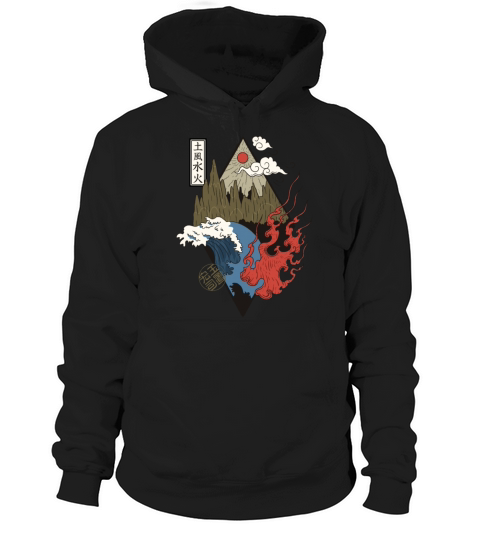 four elements japanese illustration Hoodie Unisex