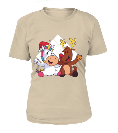 Unicorn and reindeer christmas couple lovely xmas Women's T-Shirt