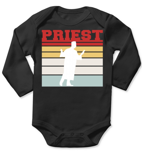 Vintage Priest T-Shirt Long Sleeve Baby One-Piece