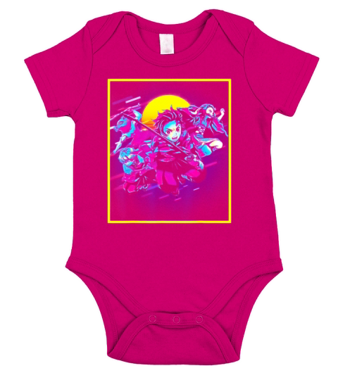 Retro Slayers Demon Anime 80s PopArt Short Sleeve Baby One-Piece