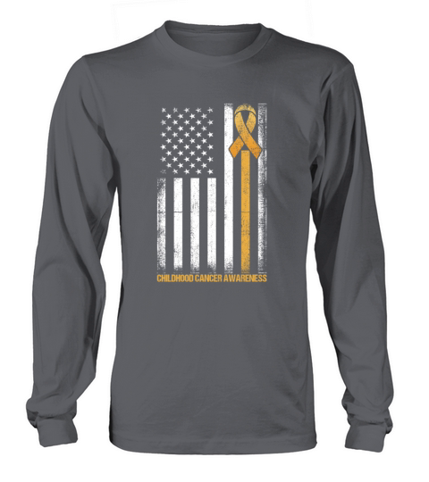 Flag Childhood Cancer Awareness Gift Men's Long Sleeve