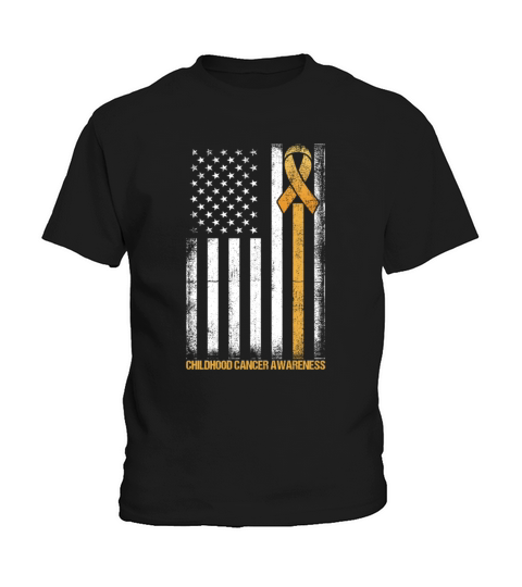 Flag Childhood Cancer Awareness Gift Kids T-Shirt