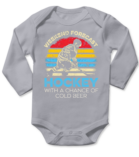 Weekend Forecast Hockey With Achance Of Cold Beer Vintage - Unisex Long Sleeve Long Sleeve Baby One-Piece