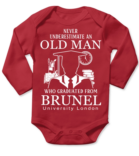 never underestimate an old man graduated from Brunel University London Long Sleeve Baby One-Piece