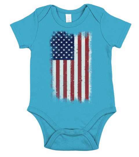 American Flag Short Sleeve Baby One-Piece