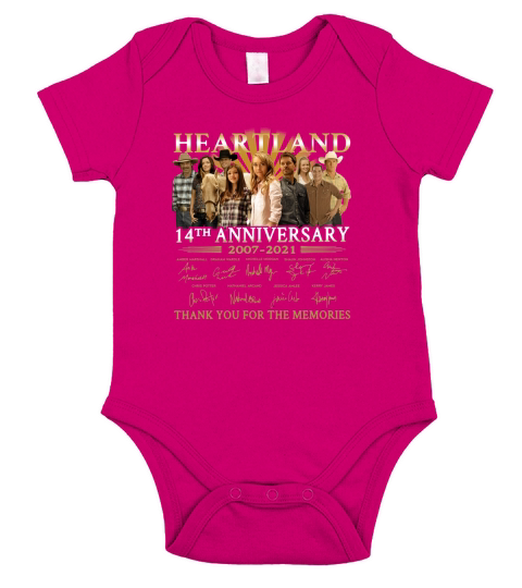 Heartland 14th Anniversary 2007 2021 Thank You For The Memories Signatures Short Sleeve Baby One-Piece