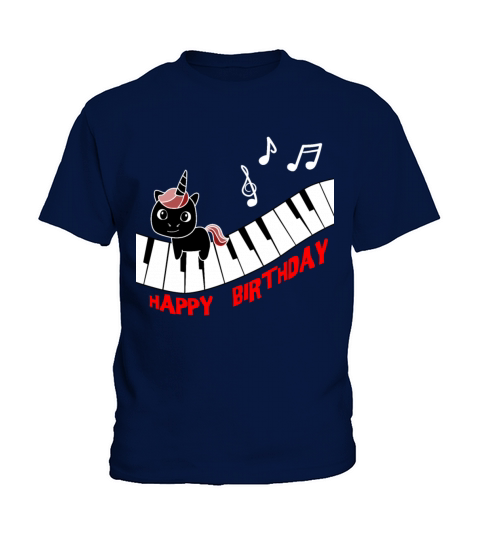 Piano Unicorn piano funny animals music Birthday Kids T-Shirt