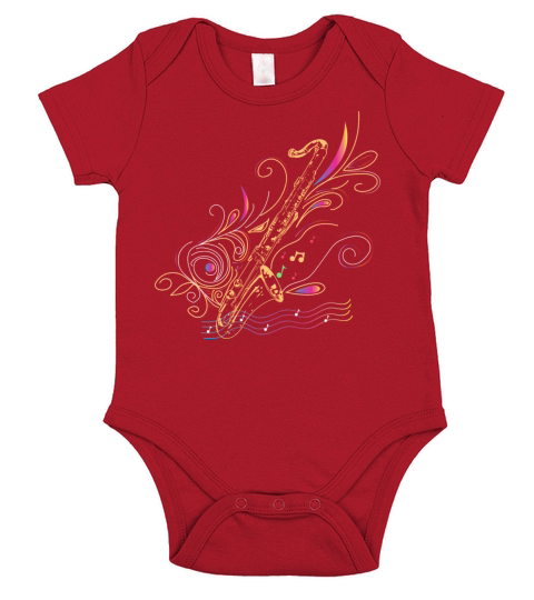 Bass clarinet colorful gift Short Sleeve Baby One-Piece