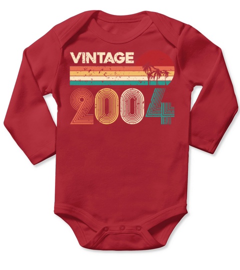 Vintage 2004 Retro Birthday Gift Men Woman Gifts Long Sleeve Baby One-Piece
