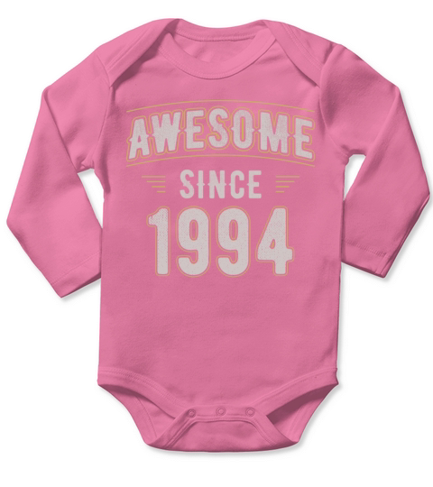 Awesome Since 1994 Vintage Birthday Long Sleeve Baby One-Piece