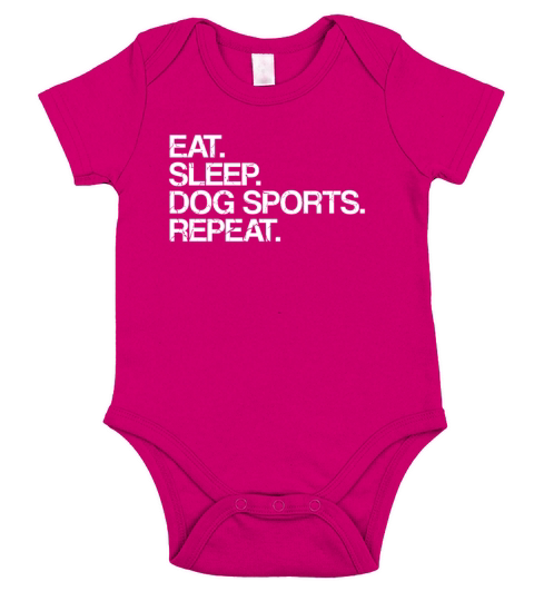 Eat Sleep Dog Sports Repeat Short Sleeve Baby One-Piece