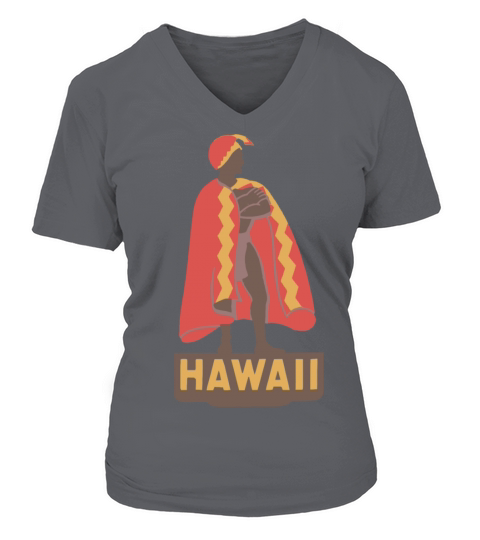 Vintage Hawaii King Kamehameha Maui Honolulu Islan Women's V-Neck T-shirt