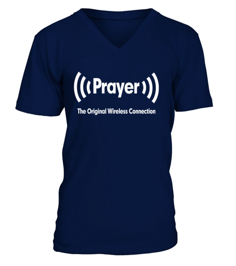 Prayer The Original Wireless Connection Religious Men's V-Neck T-shirt