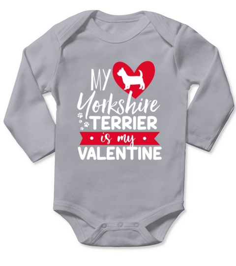 My Yorkshire Terrier is my Valentines Day Heart Do Long Sleeve Baby One-Piece