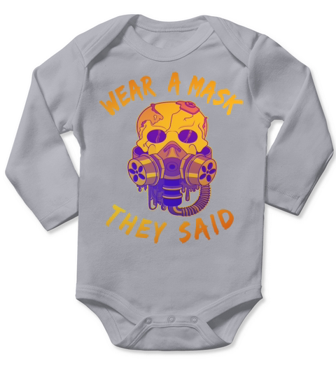 Gasmask Skull Horror gas mask gift Long Sleeve Baby One-Piece