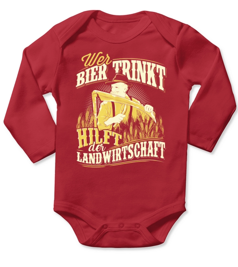 Bier trinkt hilft der Landwirtschaft Long Sleeve Baby One-Piece