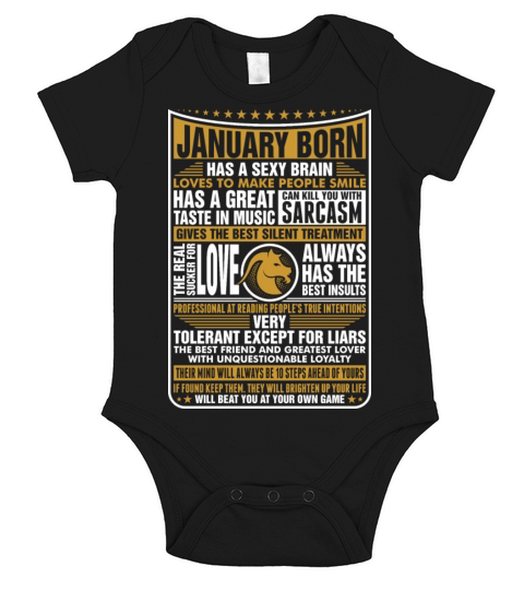 January Capricorn Born Short Sleeve Baby One-Piece