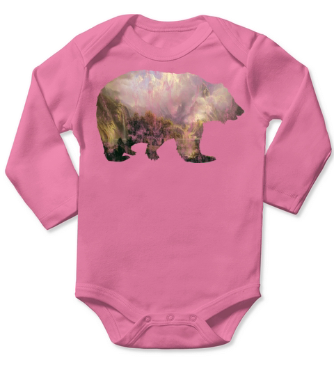 Bear Mountains Vintage Gift Idea Long Sleeve Baby One-Piece