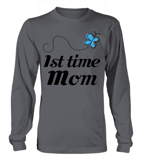 1st Time Mom Blue Butterfly Men's Long Sleeve