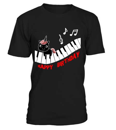 Piano Unicorn piano funny animals music Birthday Men's T-Shirt