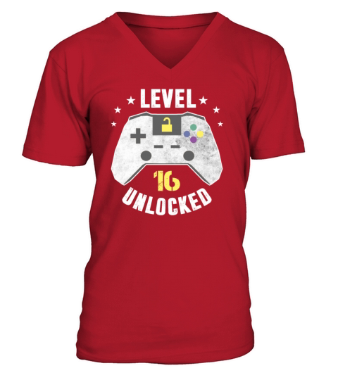 Level 16 Unlocked - 16th Birthday Gift Design Men's V-Neck T-shirt