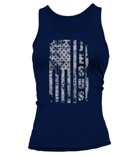 Jesus USA Flag American Religion Christian Gift Women's Tank Top