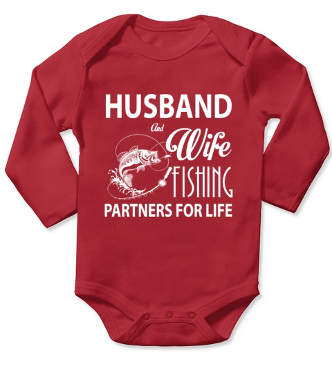 Husband And Wife Fishing Partners For Life T Shirt Long Sleeve Baby One-Piece