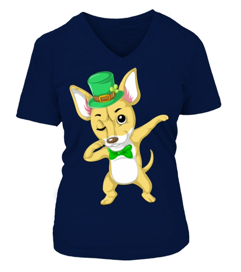 dabbing chihuahua st patricks day Women's V-Neck T-shirt