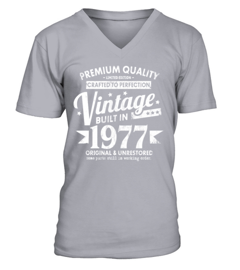 VINTAGE BUILT IN 1977 COOL FUNNY RETRO 44TH Men's V-Neck T-shirt