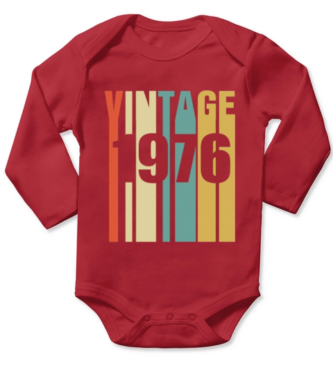 Vintage 1976 Retro Long Sleeve Baby One-Piece