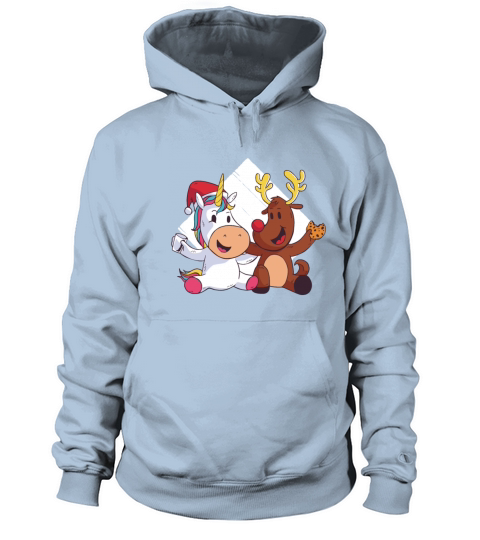 Unicorn and reindeer christmas couple lovely xmas Women's Hoodie