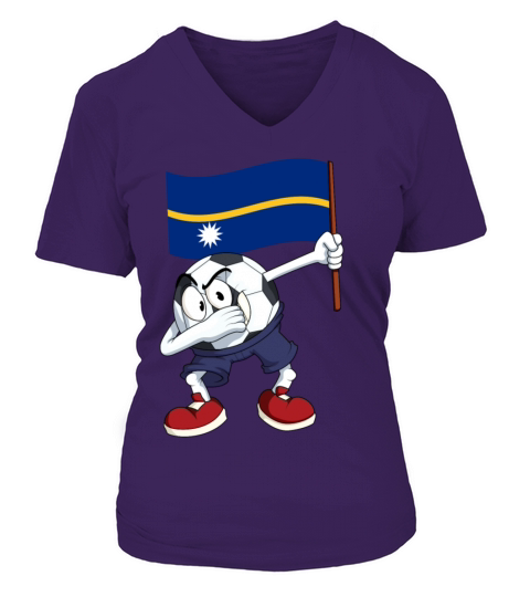 Nauru Dabbing Soccer Ball Women's V-Neck T-shirt
