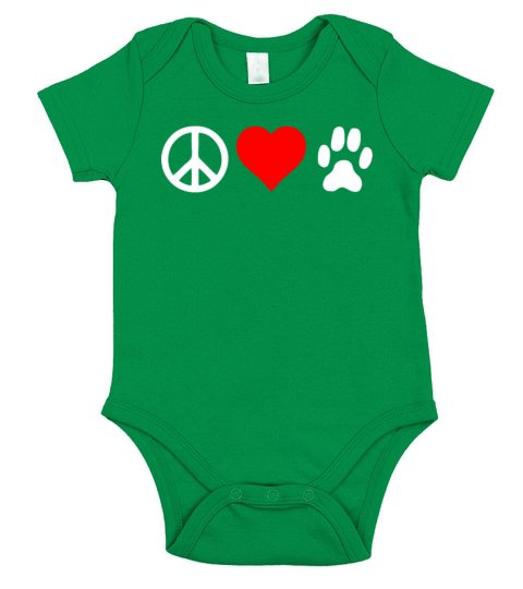 Peace Love Dog Short Sleeve Baby One-Piece
