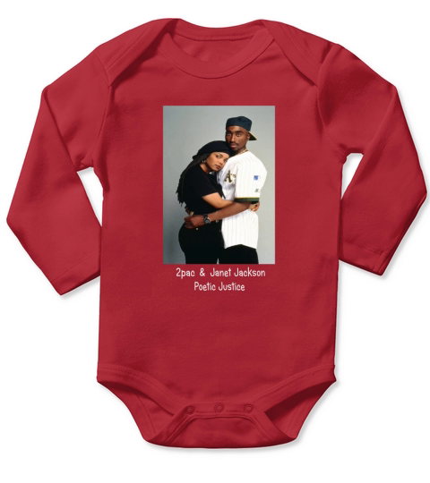 TUPAC 2PAC & JANET JACKSON POETIC JUSTICE Long Sleeve Baby One-Piece