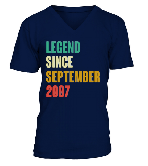 September 2007 15th Birthday 15 Years Old Bday Gi V-Neck T-shirt