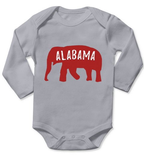 Alabama State Red Elephant Tide Football Long Sleeve Baby One-Piece