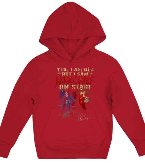 Yes I am old but I saw Alice Cooper on stage signature Kids Hoodie