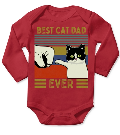 Vintage Best Cat Dad Ever Bump Tee Long Sleeve Baby One-Piece