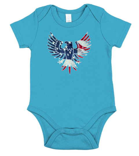AMerican Drinking Design Patriotic Eagle Shirt Short Sleeve Baby One-Piece