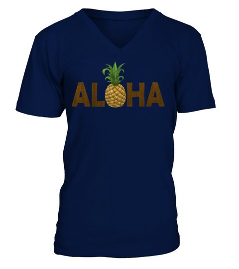 Aloha Pineapple Vintage Hawaiian Men's V-Neck T-shirt