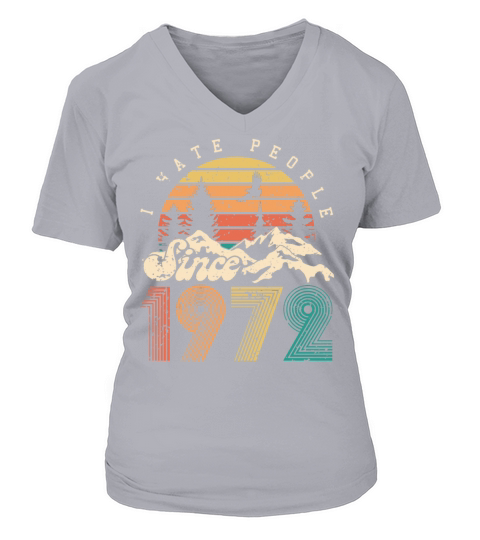Vintage 1972 50th Birthday Fiftieth Gift V-neck T-Shirt Woman