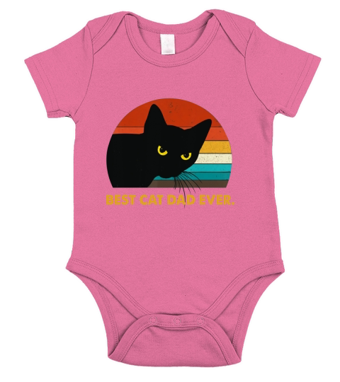 Best Cat Dad Ever Vintage Mens Short Sleeve Baby One-Piece