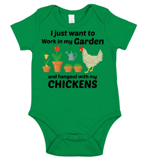 Gardening Garden Gardener Chicken Funny Gift Short Sleeve Baby One-Piece