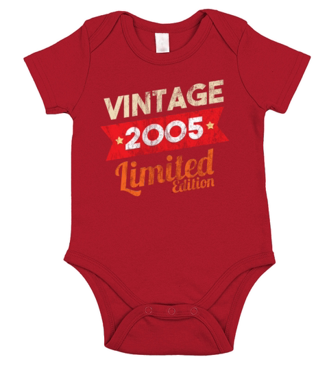 Born in 2005 Vintage Limited Edition Shirt - Gift Short Sleeve Baby One-Piece